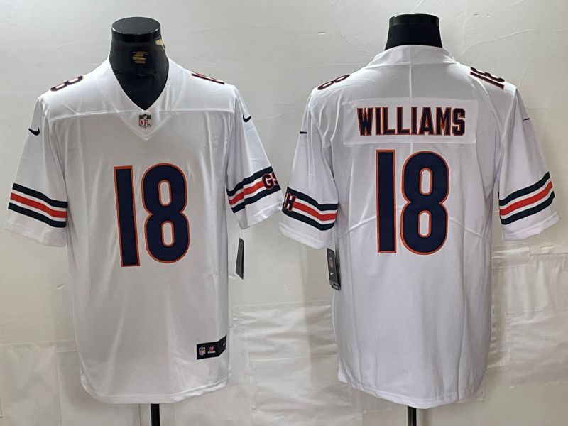 Men Chicago Bears #18 Williams White Second generation 2024 Nike Limited NFL Jersey style 1->chicago bears->NFL Jersey